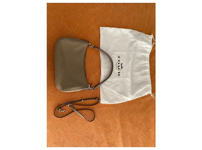 Borsa Coach in pelle color taupe - vista 3