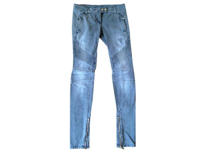 Jeans BALMAIN T.US 25 Cotone Grigio - vista 10