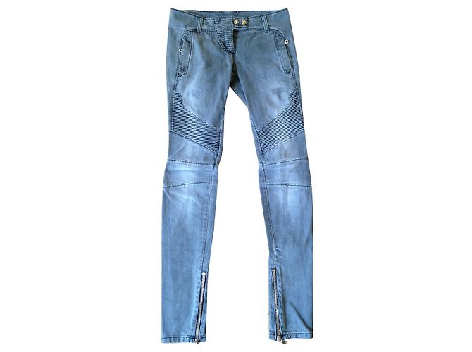 Jeans BALMAIN T.US 25 Cotone Grigio - vista 11