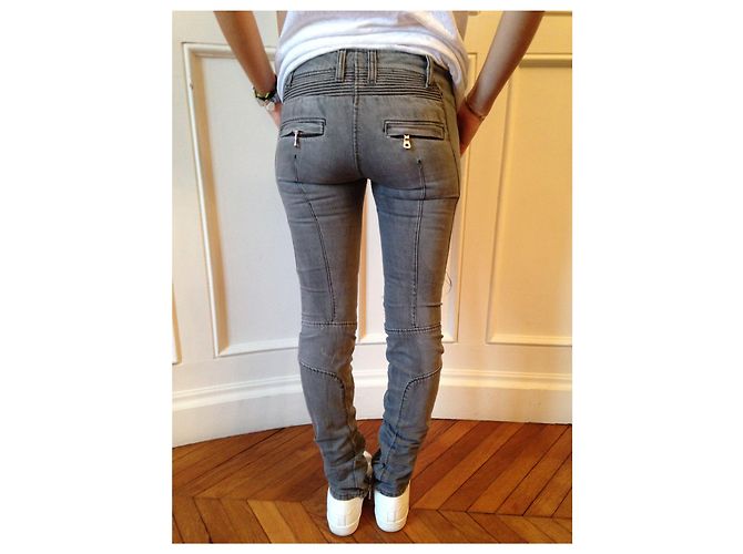 Jeans BALMAIN T.US 25 Cotone Grigio - vista 3