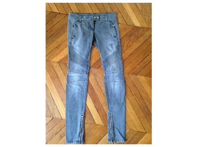 Jeans BALMAIN T.US 25 Cotone Grigio - vista 6