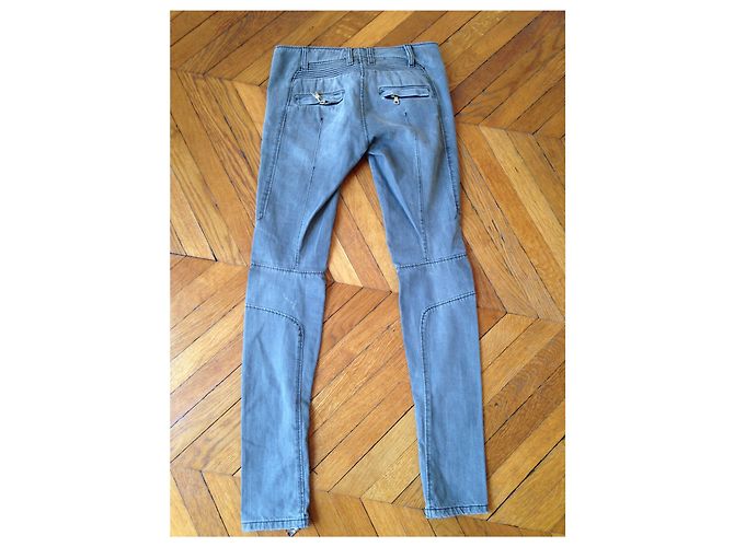 Jeans BALMAIN T.US 25 Cotone Grigio - vista 8