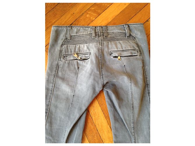 Jeans BALMAIN T.US 25 Cotone Grigio - vista 9