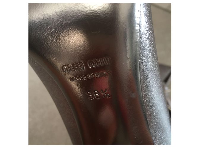 MIU MIU Absätze T.EU 36.5 Leder Silber - Ansicht 6