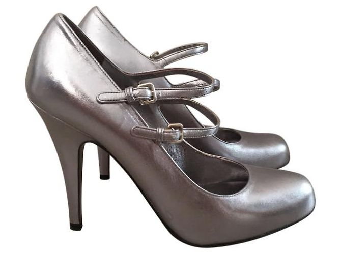 MIU MIU Absätze T.EU 36.5 Leder Silber - Ansicht 7