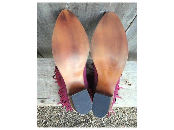Stivaletti Isabel Marant Rosso Scuro Camoscio Bordò - vista 6
