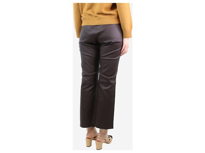Enes Pantalón de piel burdeos - talla UK 12 - vista 3