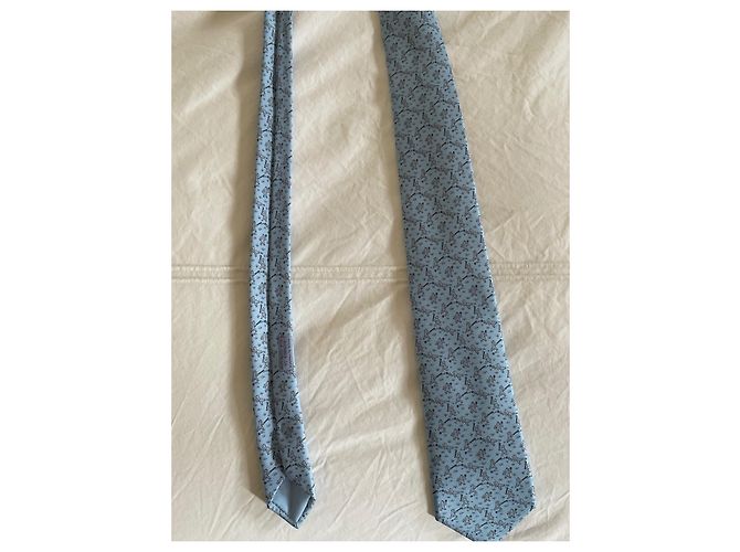 Hermès Silk Ties Blue - view 9