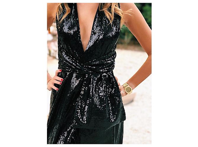Autre Marque ANDERE MARKE Kleider T.International S Polyester Schwarz - Ansicht 3