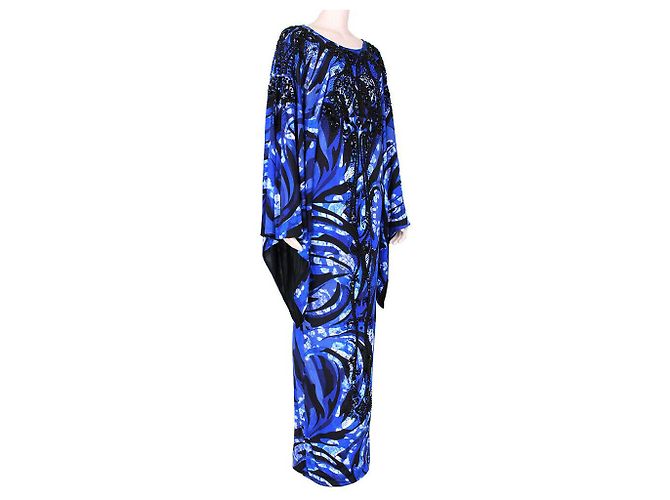 Emilio Pucci Exquisitely Beaded Maxi-Kleid Blau - Ansicht 2