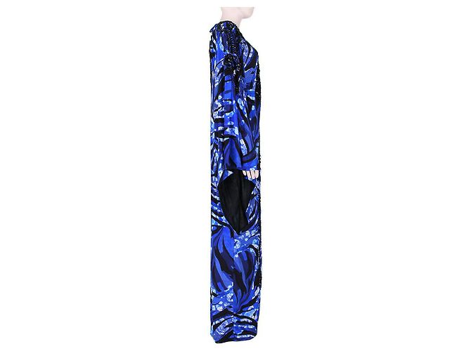 Emilio Pucci Exquisitely Beaded Maxi-Kleid Blau - Ansicht 3