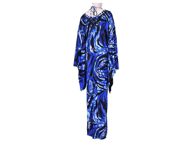 Emilio Pucci Exquisitely Beaded Maxi-Kleid Blau - Ansicht 4