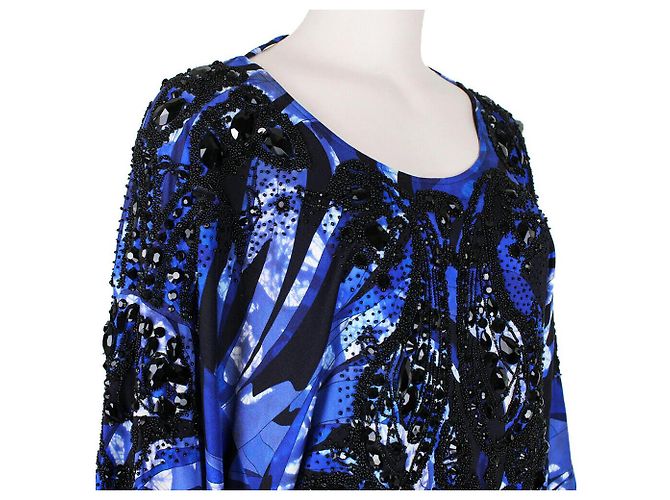 Emilio Pucci Exquisitely Beaded Maxi-Kleid Blau - Ansicht 6