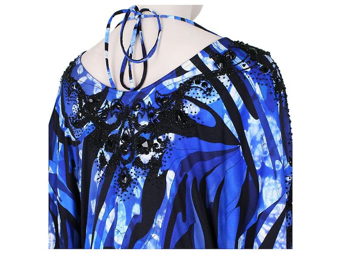 Emilio Pucci Exquisitely Beaded Maxi-Kleid Blau - Ansicht 7