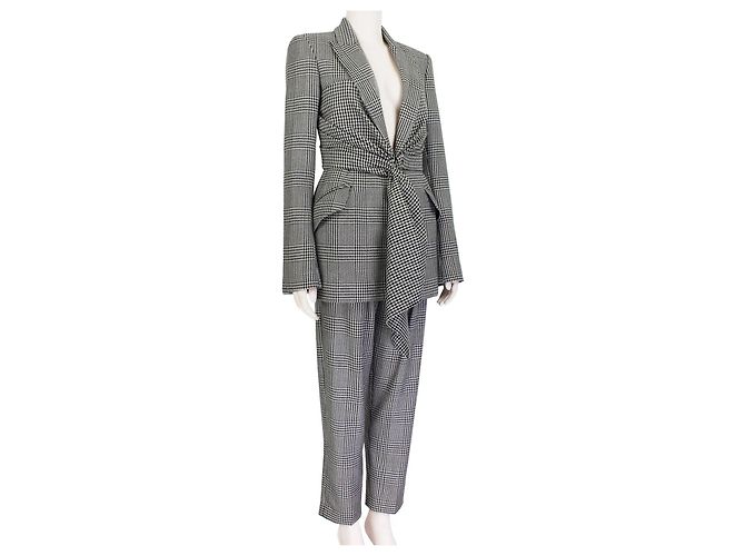 Conjunto de casaco e calça xadrez de Alexander McQueen Preto - vista 2