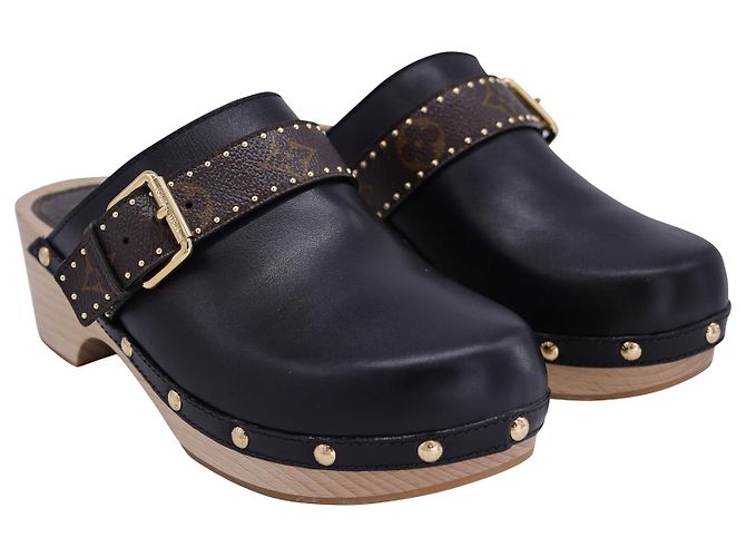 Sabot Louis Vuitton Cottage Clog in pelle nera Nero - vista 2