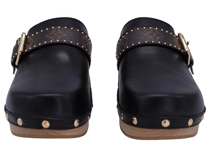 Sabot Louis Vuitton Cottage Clog in pelle nera Nero - vista 3
