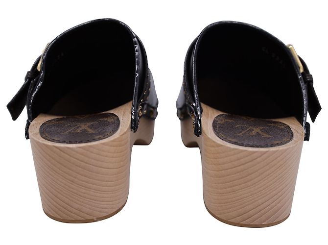 Sabot Louis Vuitton Cottage Clog in pelle nera Nero - vista 4