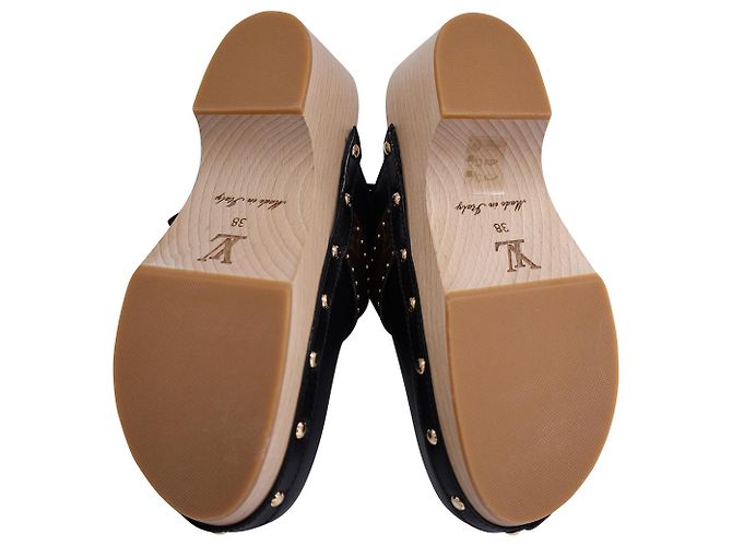 Sabot Louis Vuitton Cottage Clog in pelle nera Nero - vista 6