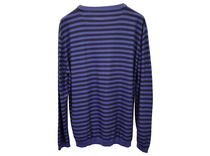 Fendi-Streifenpullover aus blauem Kaschmir - Ansicht 3