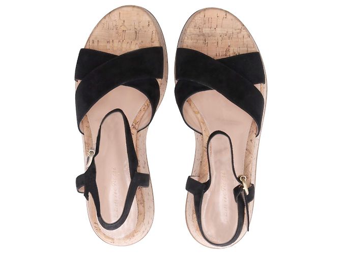 Gianvito Rossi Sandales compensées Bebe en daim noir - vue 5