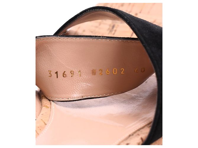 Gianvito Rossi Sandales compensées Bebe en daim noir - vue 7