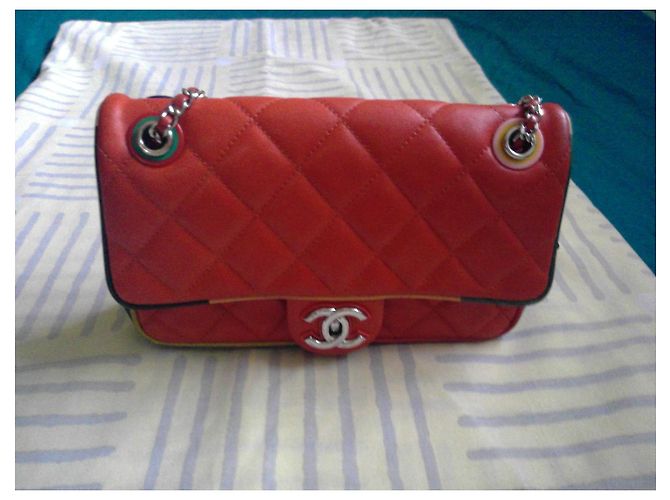 Chanel Timeless Classic Handtasche Leder bunter Silber Hardware - Ansicht 2