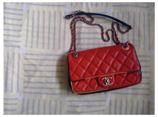 Chanel Timeless Classic Handtasche Leder bunter Silber Hardware - Ansicht 3
