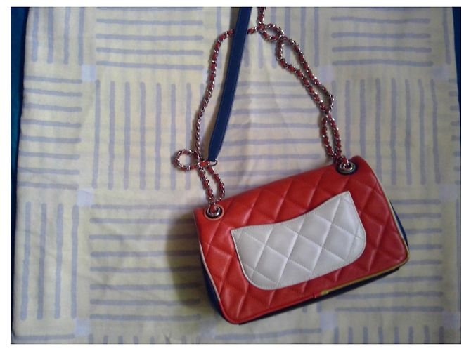 Chanel Timeless Classic Handtasche Leder bunter Silber Hardware - Ansicht 4