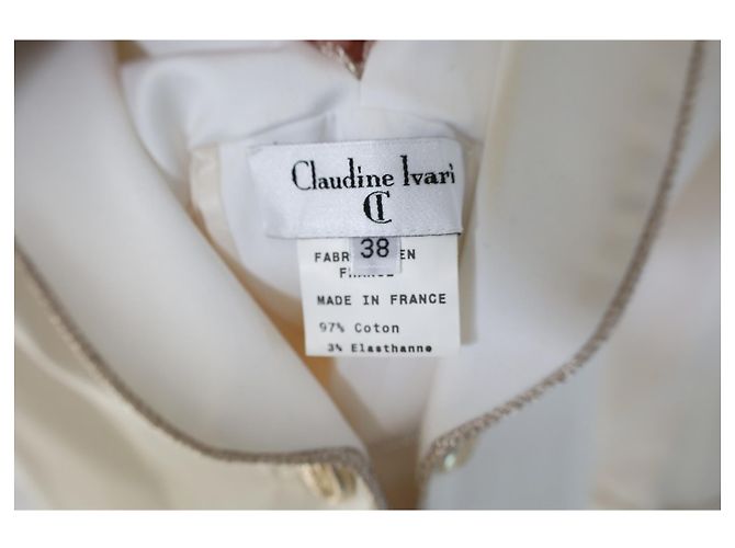Autre Marque Giacca Claudine Ivari in Cotone Bianco e Seta - vista 7