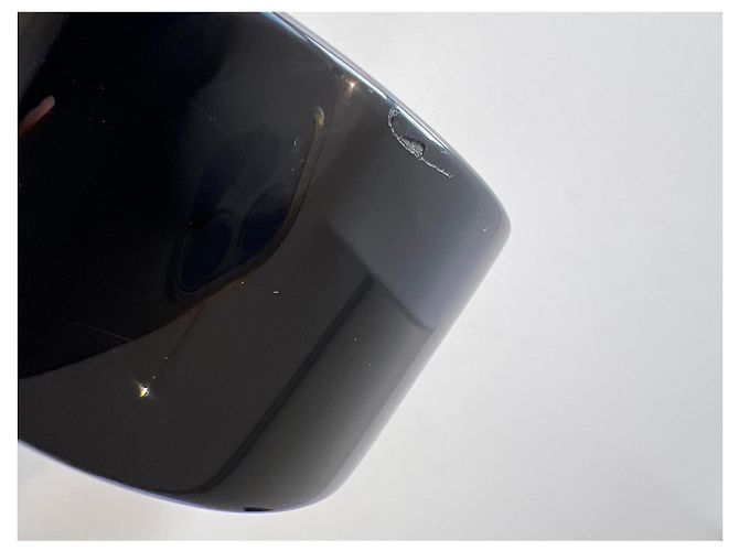 Hermès Bracciale rigido super largo Hermes in resina nera e bianco sporco Nero - vista 5