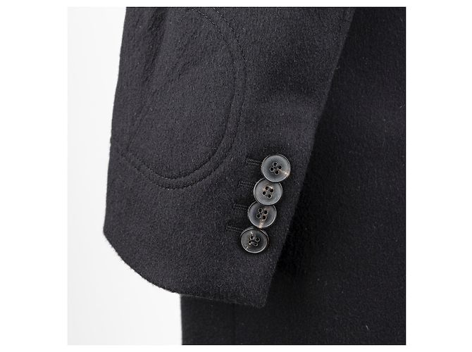 Valentino Double Breasted Wool Coat Black - view 4