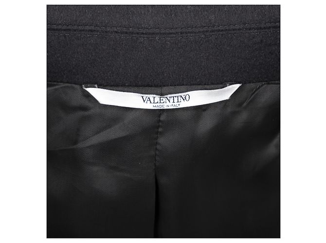 Valentino Double Breasted Wool Coat Black - view 5