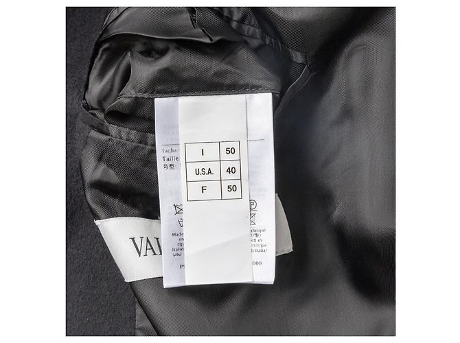 Valentino Double Breasted Wool Coat Black - view 7