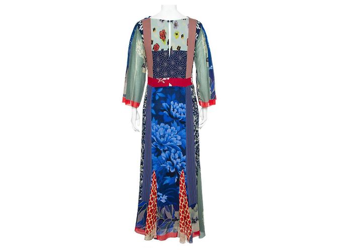 Etro Blaues Maxikleid aus Seide mit Multiprint Mehrfarben - Ansicht 2