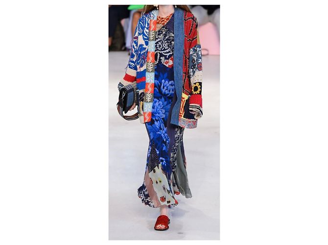 Etro Blaues Maxikleid aus Seide mit Multiprint Mehrfarben - Ansicht 6