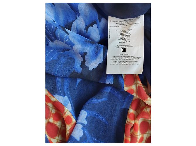 Etro Blaues Maxikleid aus Seide mit Multiprint Mehrfarben - Ansicht 9
