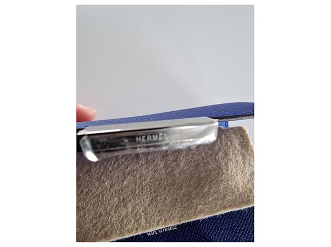 Hermès Portafoglio CONSTANCE COMPACT Blu - vista 4