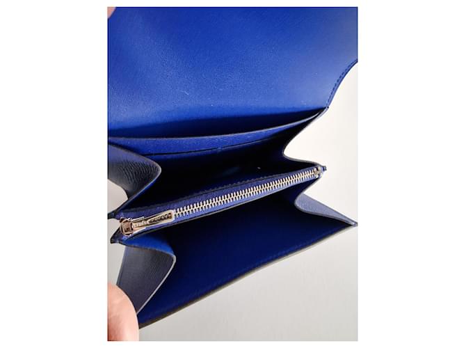 Hermès Portafoglio CONSTANCE COMPACT Blu - vista 5