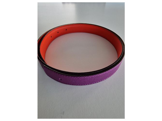 Hermès Wendegürtel H Leder Anemone Capucine - Ansicht 2