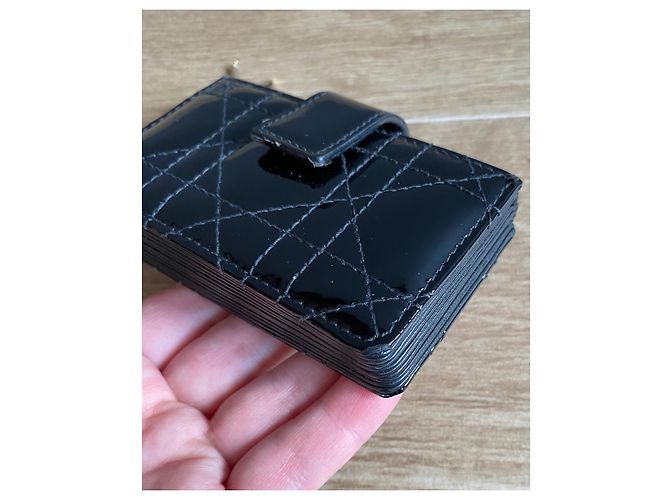 Dior Lady Kartenetui schwarzes Lackleder - Ansicht 3