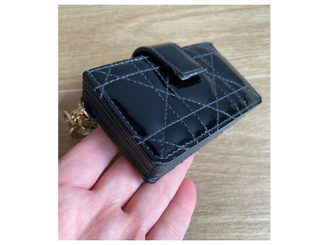 Dior Lady Kartenetui schwarzes Lackleder - Ansicht 4