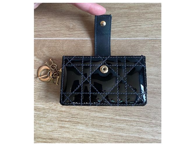 Dior Lady Kartenetui schwarzes Lackleder - Ansicht 5