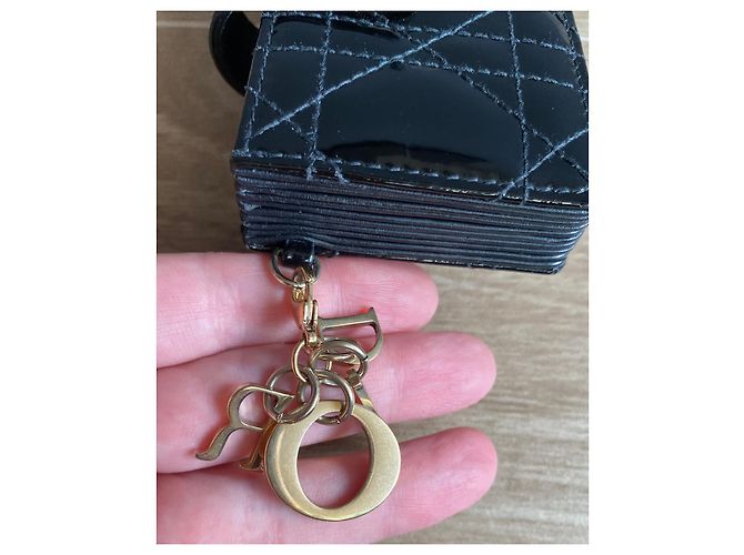 Dior Lady Kartenetui schwarzes Lackleder - Ansicht 7