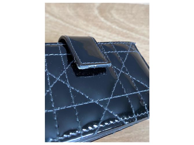 Dior Lady Kartenetui schwarzes Lackleder - Ansicht 8