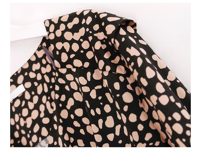Boss von Hugo Boss Polka Dot Satin Kleid Schwarz - Ansicht 3
