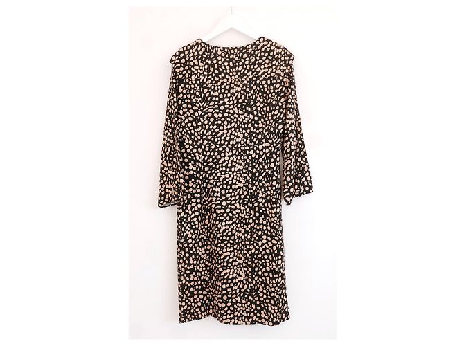Boss von Hugo Boss Polka Dot Satin Kleid Schwarz - Ansicht 4