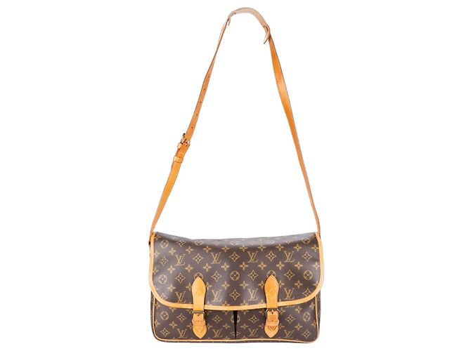 Borsa a tracolla a tracolla Gibeciere GM in tela monogramma Louis Vuitton Marrone - vista 9