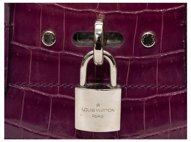 Borsa Louis Vuitton Crocodile City Steamer MM viola Porpora - vista 2