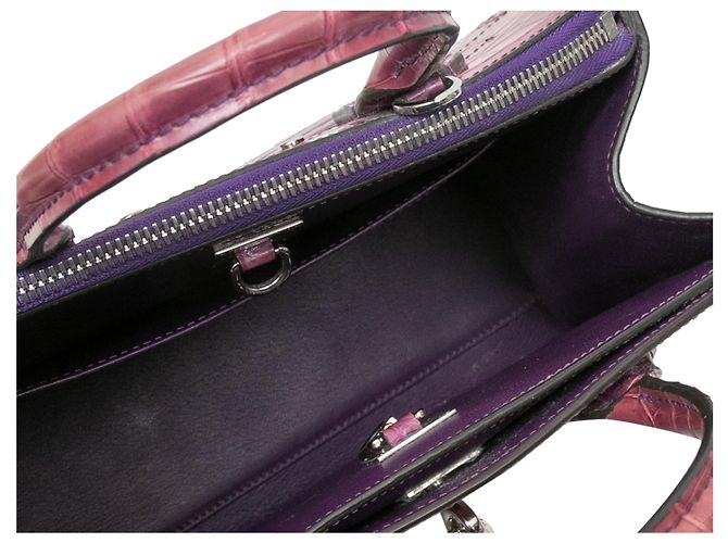 Borsa Louis Vuitton Crocodile City Steamer MM viola Porpora - vista 9